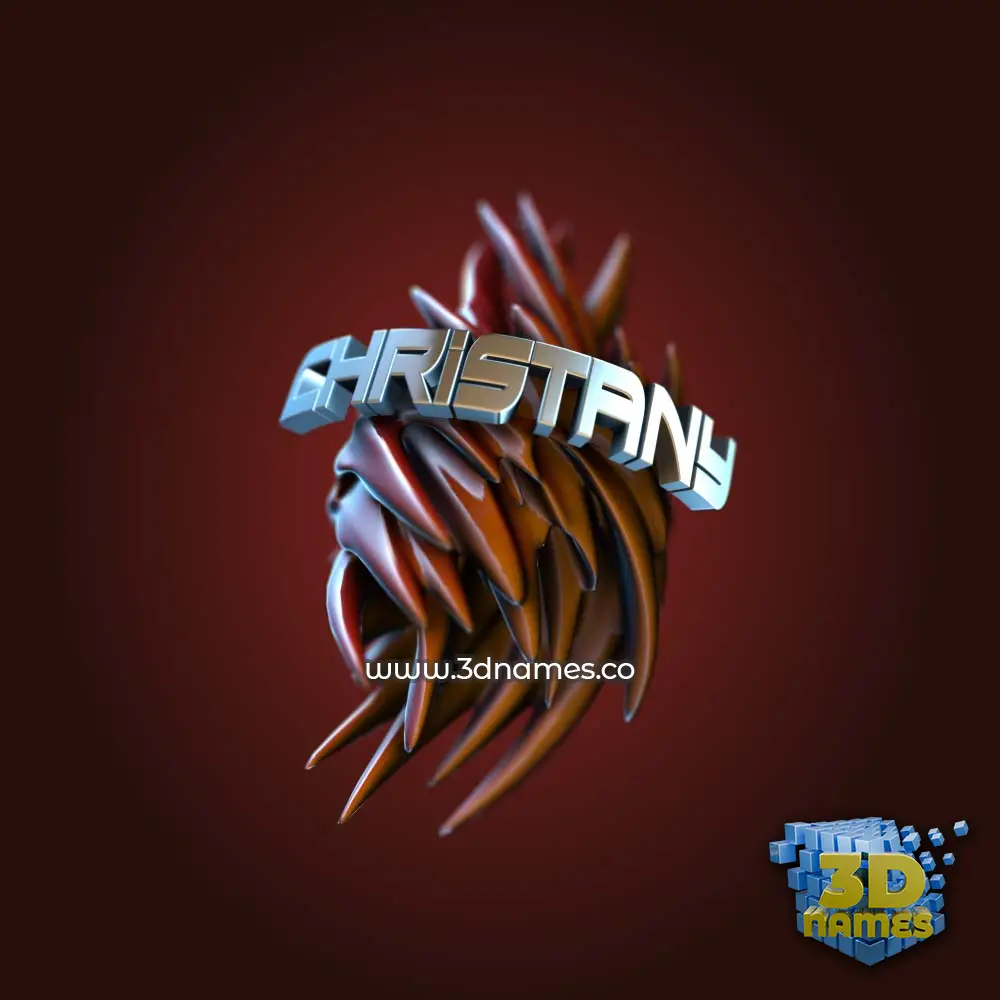christany in Red Twisted style - 3D name wallpaper