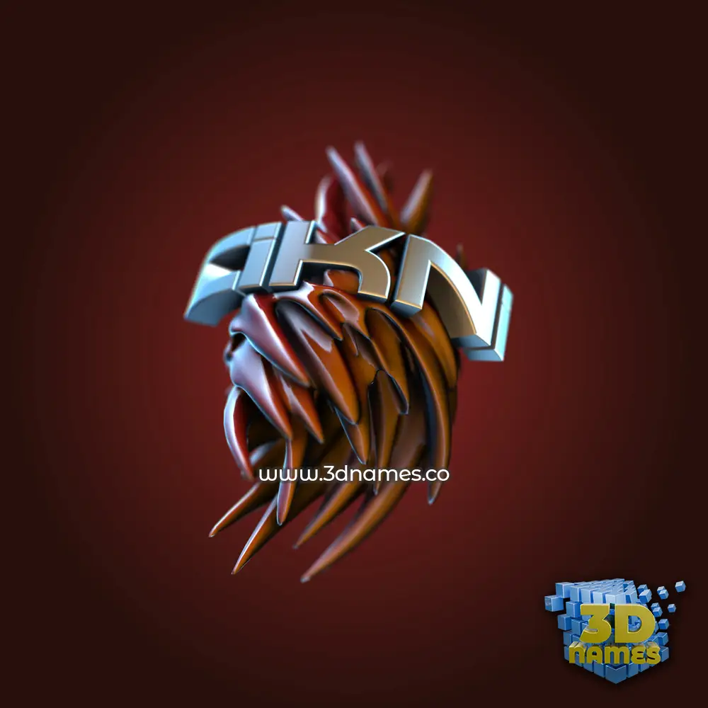 cikni in Red Twisted style - 3D name wallpaper