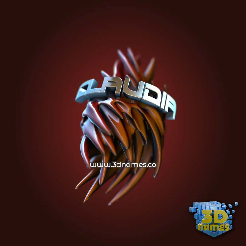 claudia in Red Twisted style - 3D name wallpaper