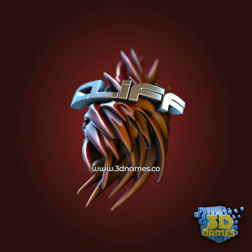 cliff in Red Twisted style - 3D name wallpaper