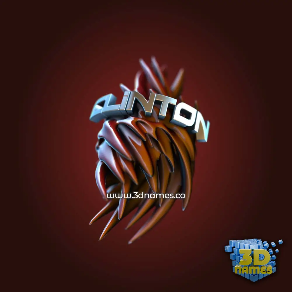 clinton in Red Twisted style - 3D name wallpaper