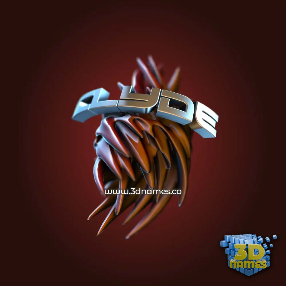 clyde in Red Twisted style - 3D name wallpaper