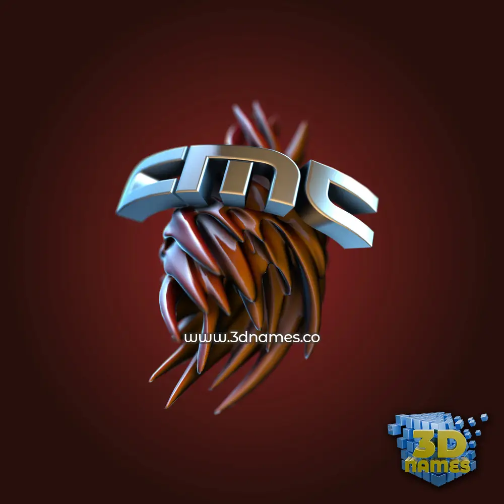 cmc in Red Twisted style - 3D name wallpaper