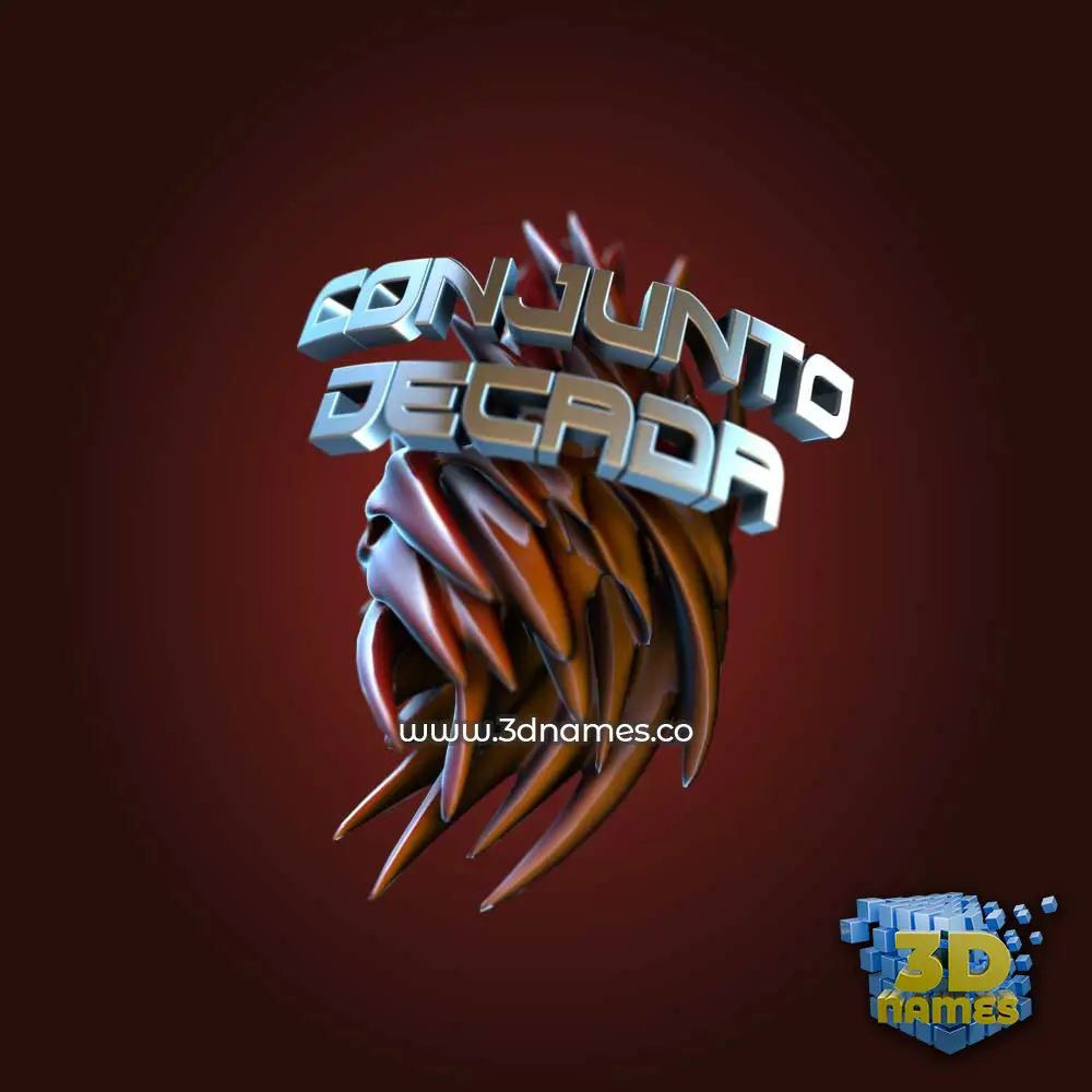 conjunto decada in Red Twisted style - 3D name wallpaper