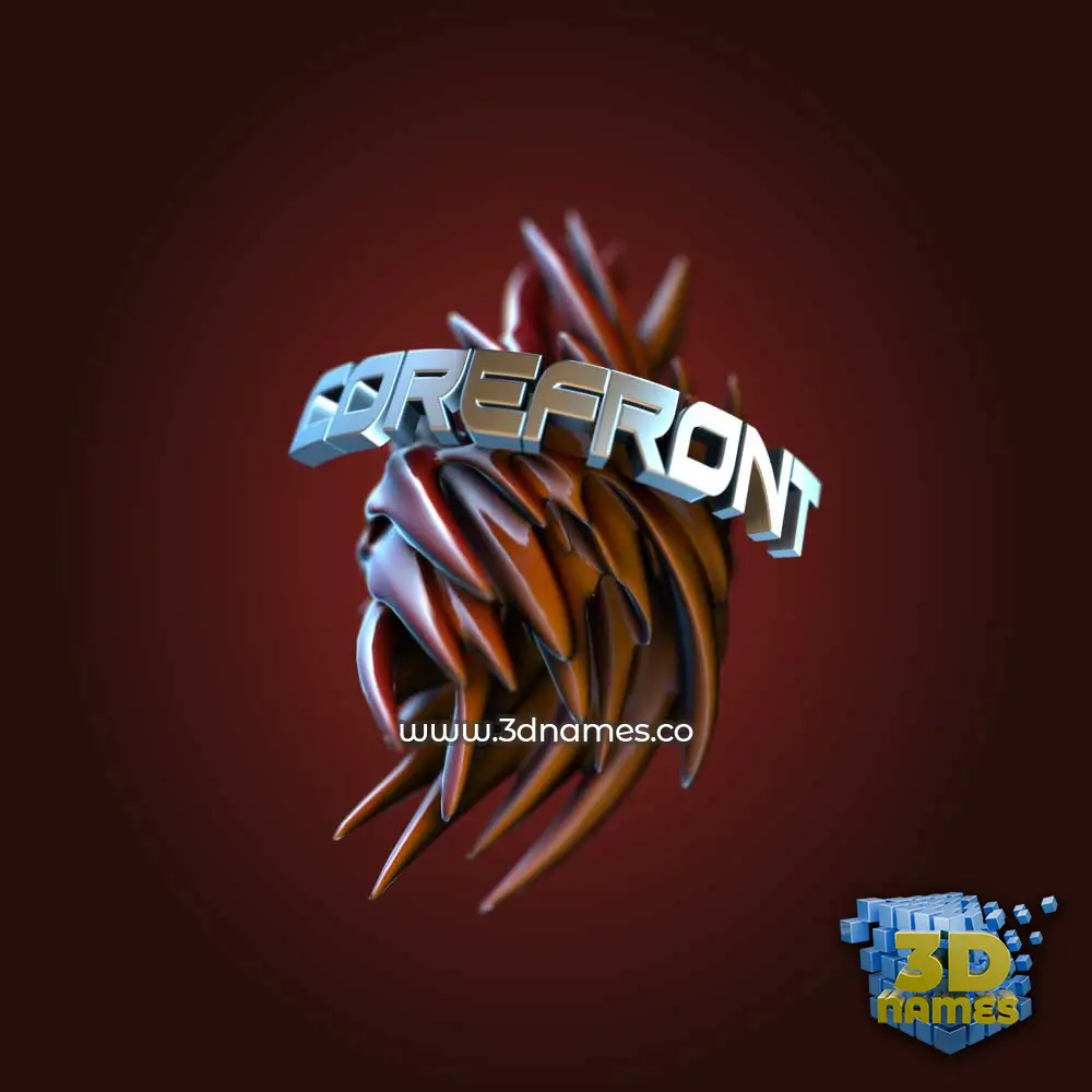 corefront in Red Twisted style - 3D name wallpaper
