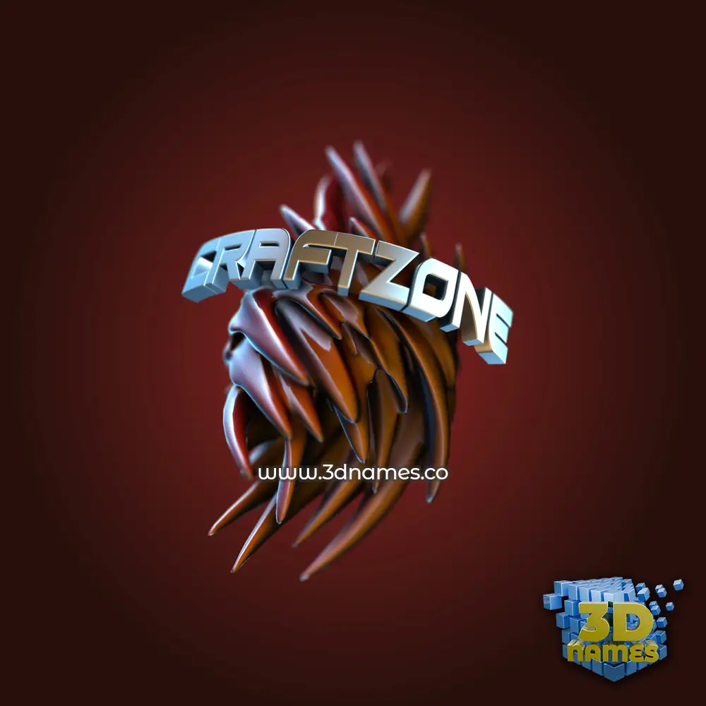 craftzone in Red Twisted style - 3D name wallpaper