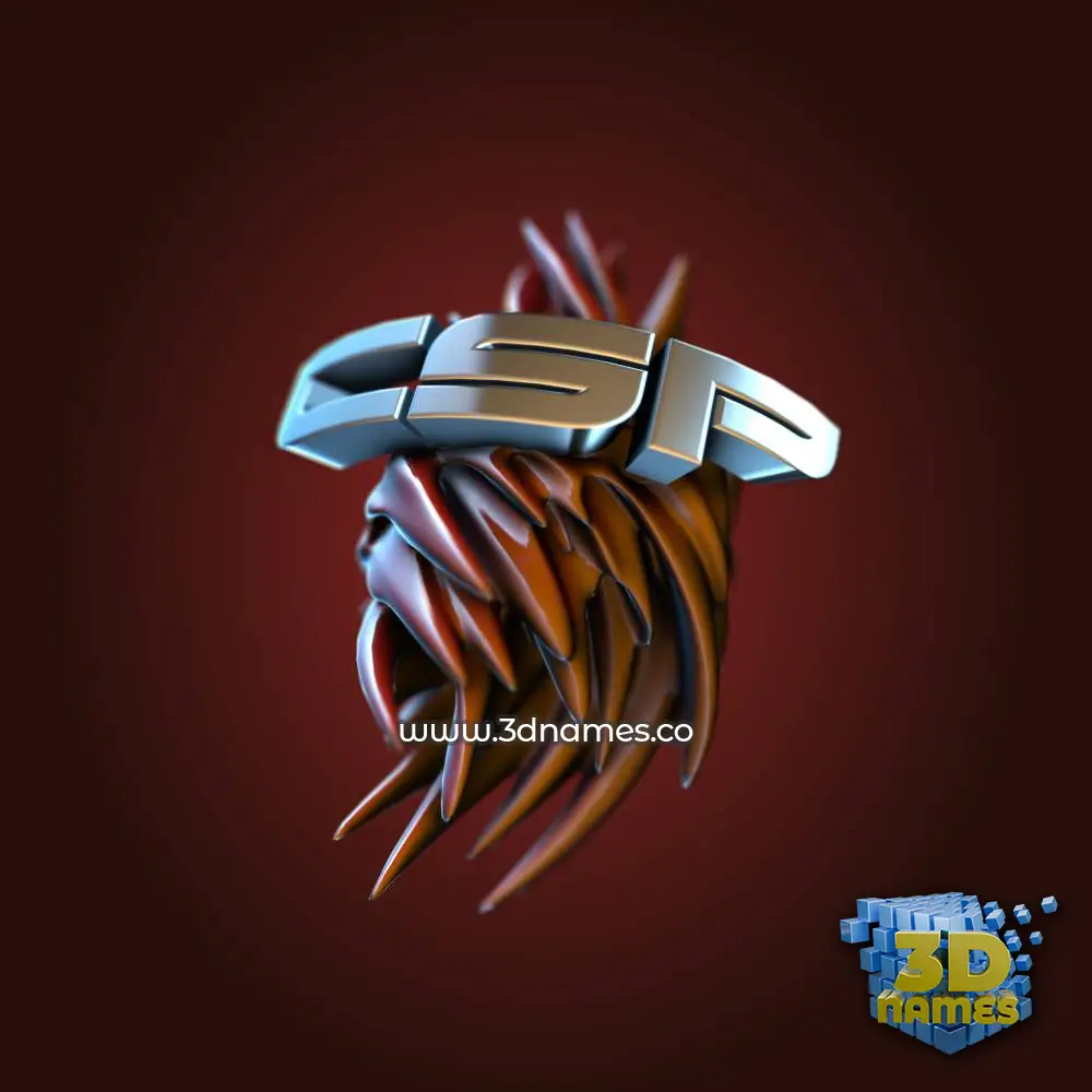 csp in Red Twisted style - 3D name wallpaper