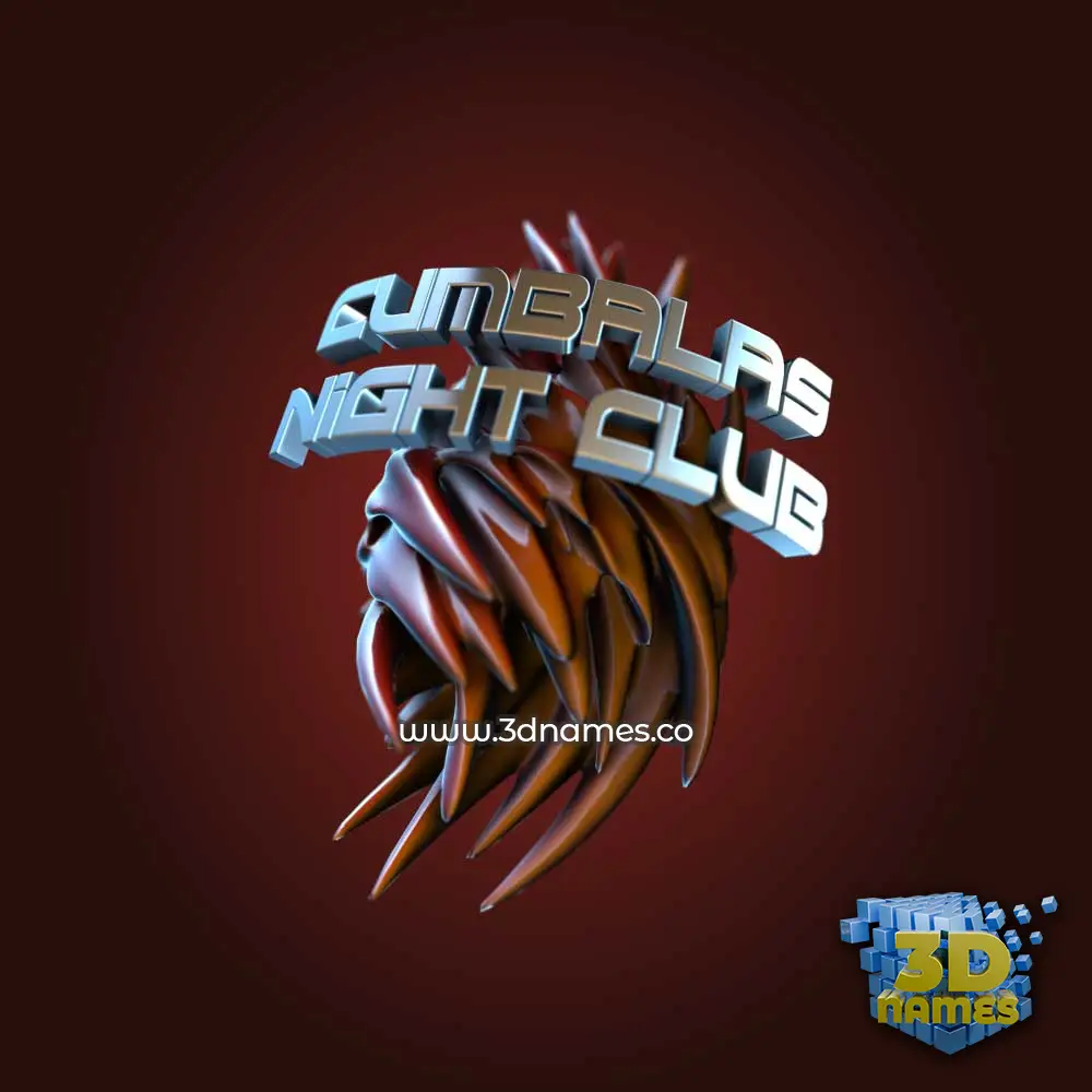 cumbalas night club in Red Twisted style - 3D name wallpaper