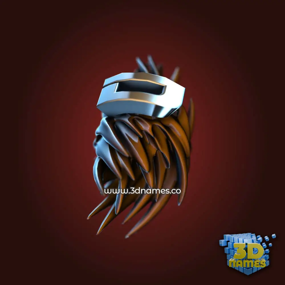 d in Red Twisted style - 3D name wallpaper