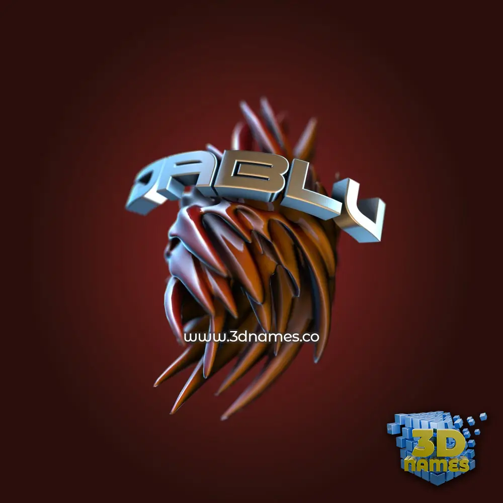 dablu in Red Twisted style - 3D name wallpaper
