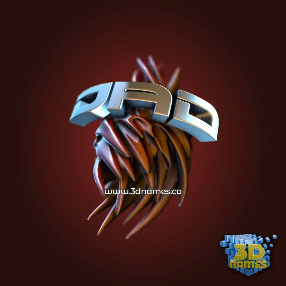 dad in Red Twisted style - 3D name wallpaper