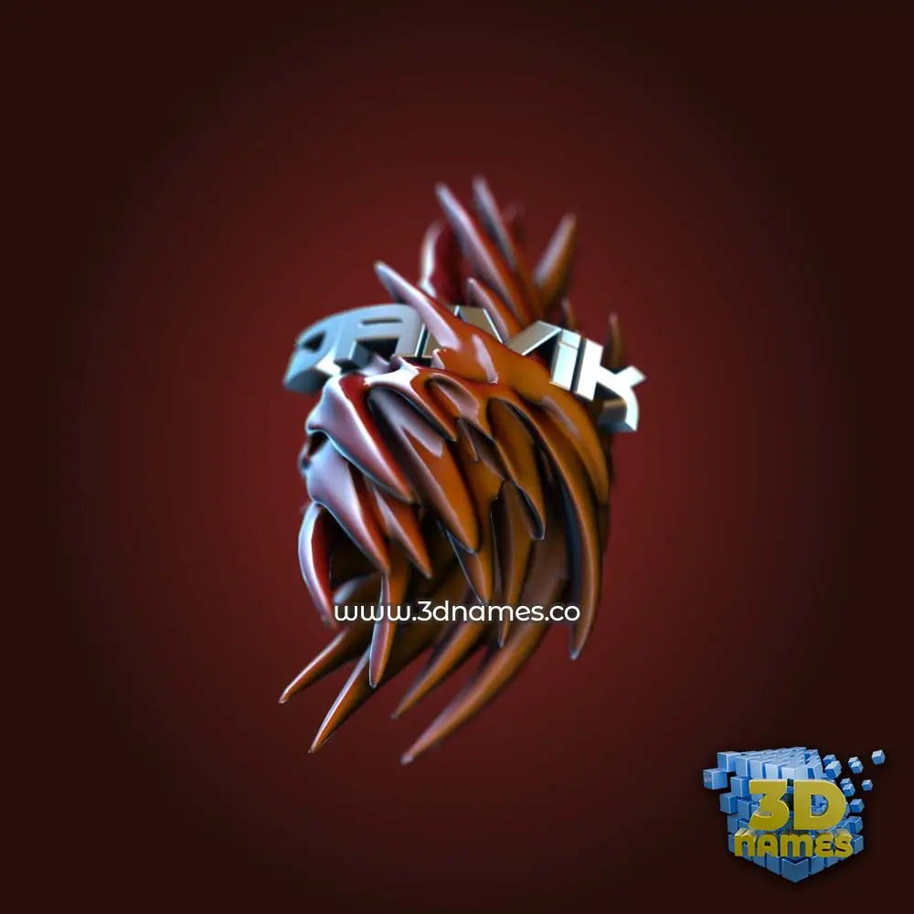 daivik in Red Twisted style - 3D name wallpaper
