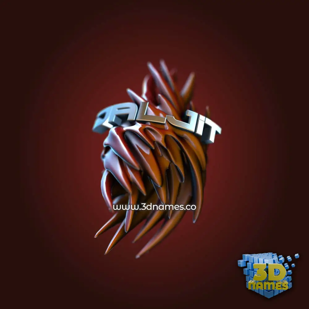 daljit in Red Twisted style - 3D name wallpaper