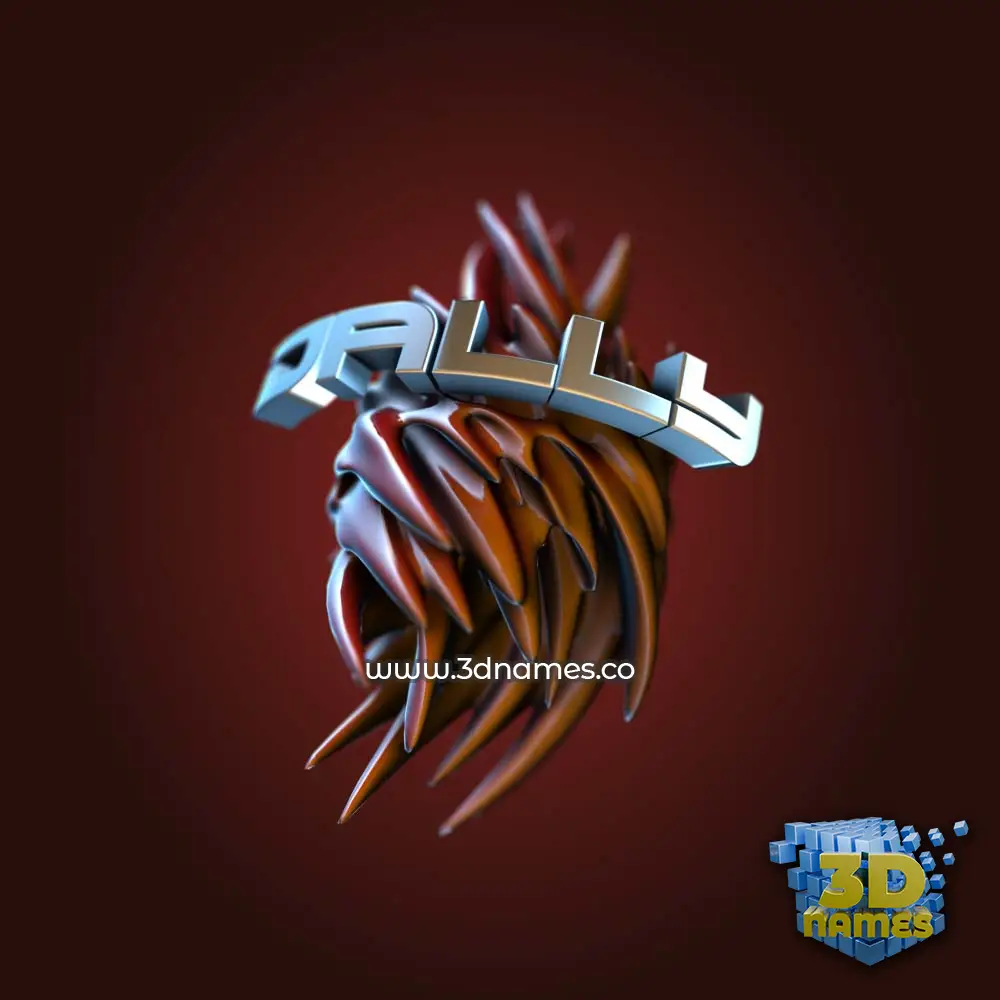 dally in Red Twisted style - 3D name wallpaper