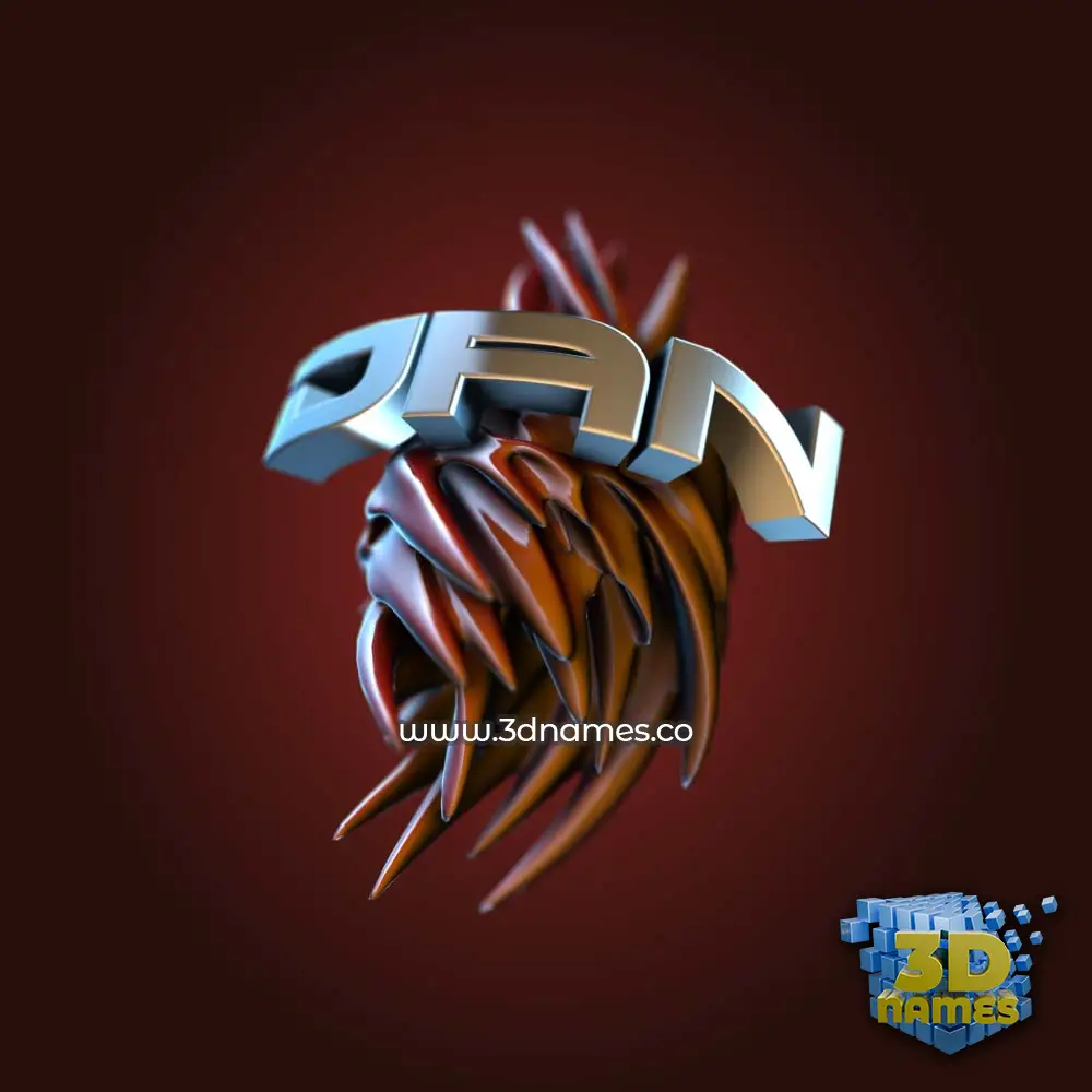 dan in Red Twisted style - 3D name wallpaper