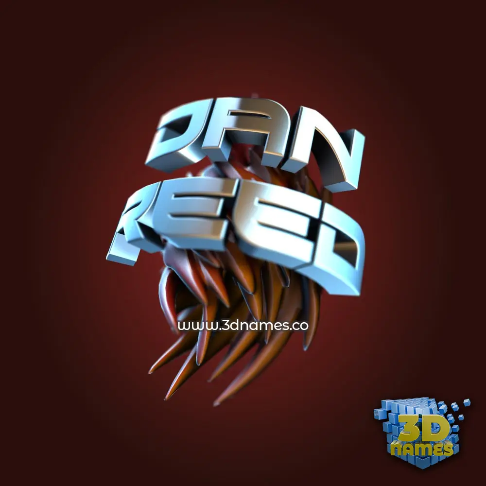 dan reed in Red Twisted style - 3D name wallpaper