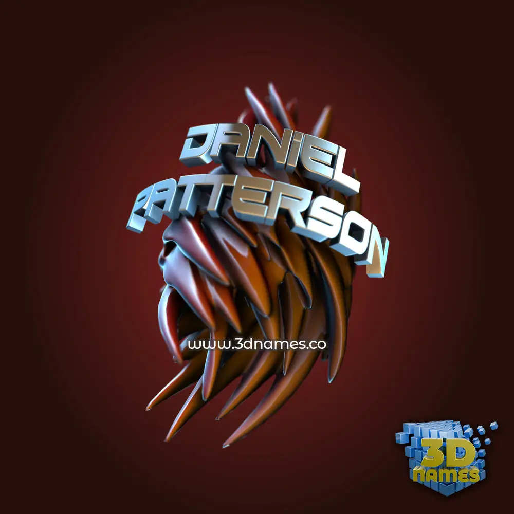 daniel patterson in Red Twisted style - 3D name wallpaper