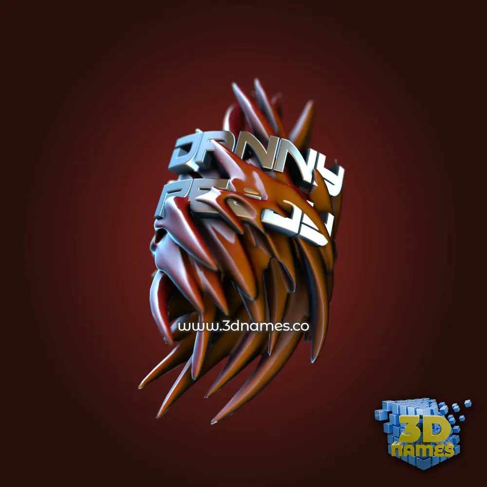danny reedy in Red Twisted style - 3D name wallpaper