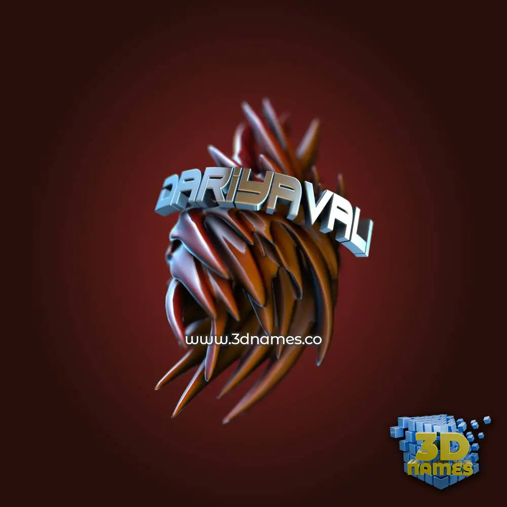 dariyavali in Red Twisted style - 3D name wallpaper