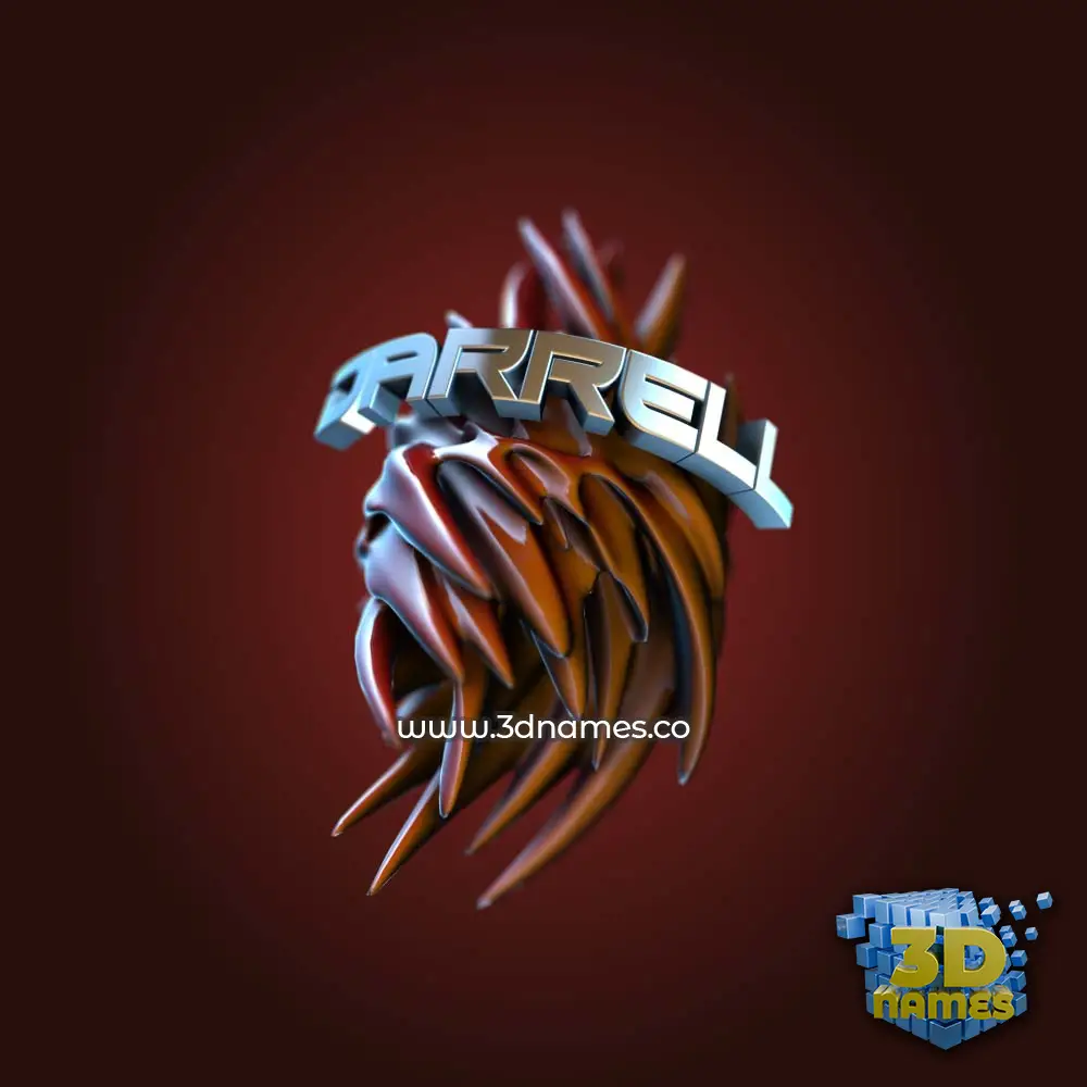 darrell in Red Twisted style - 3D name wallpaper