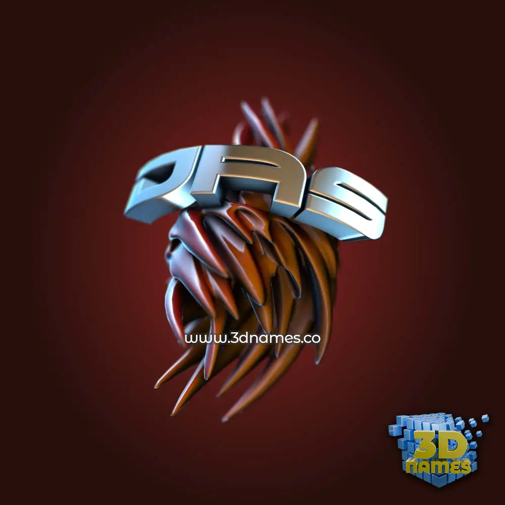 das in Red Twisted style - 3D name wallpaper