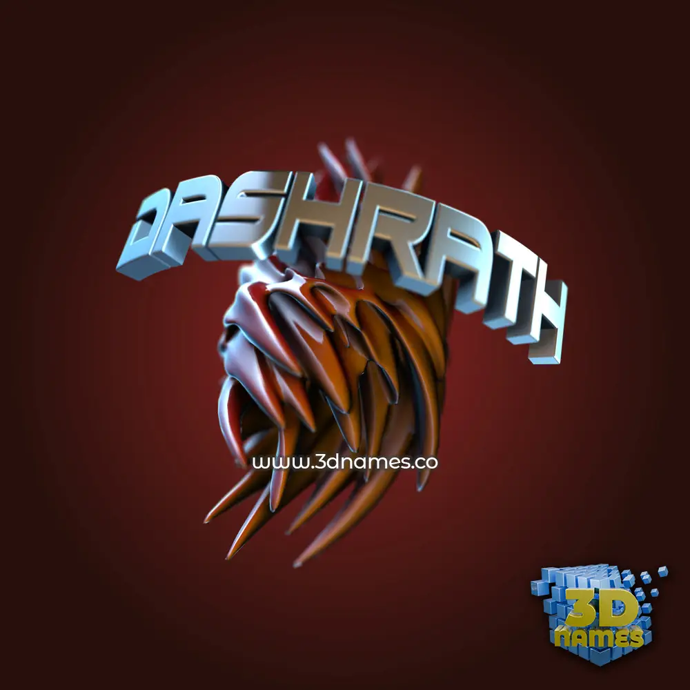 dashrath in Red Twisted style - 3D name wallpaper