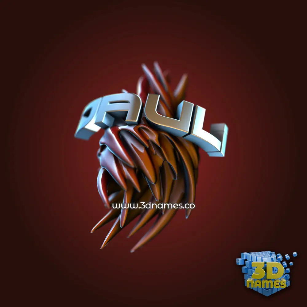 dauli in Red Twisted style - 3D name wallpaper