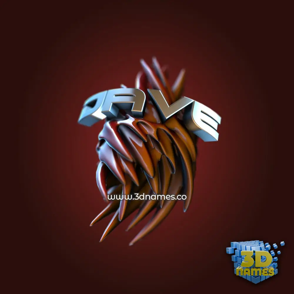 dave in Red Twisted style - 3D name wallpaper