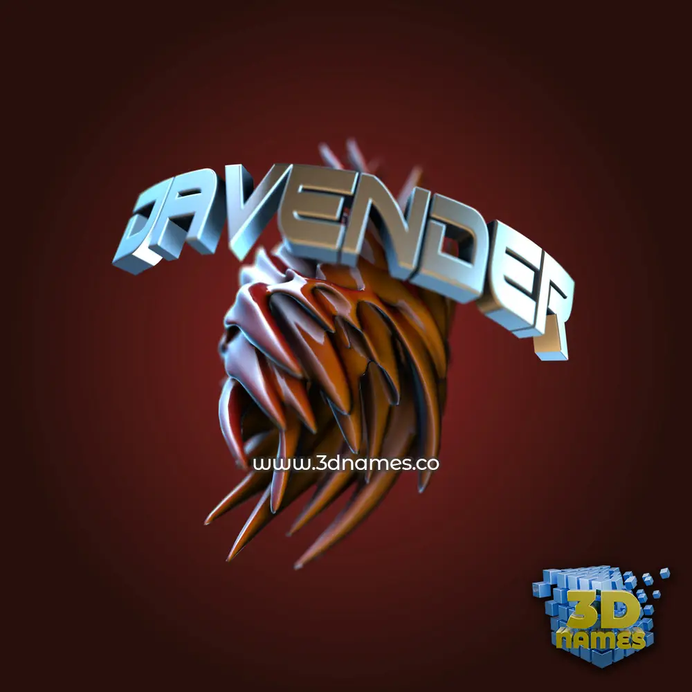 davender in Red Twisted style - 3D name wallpaper