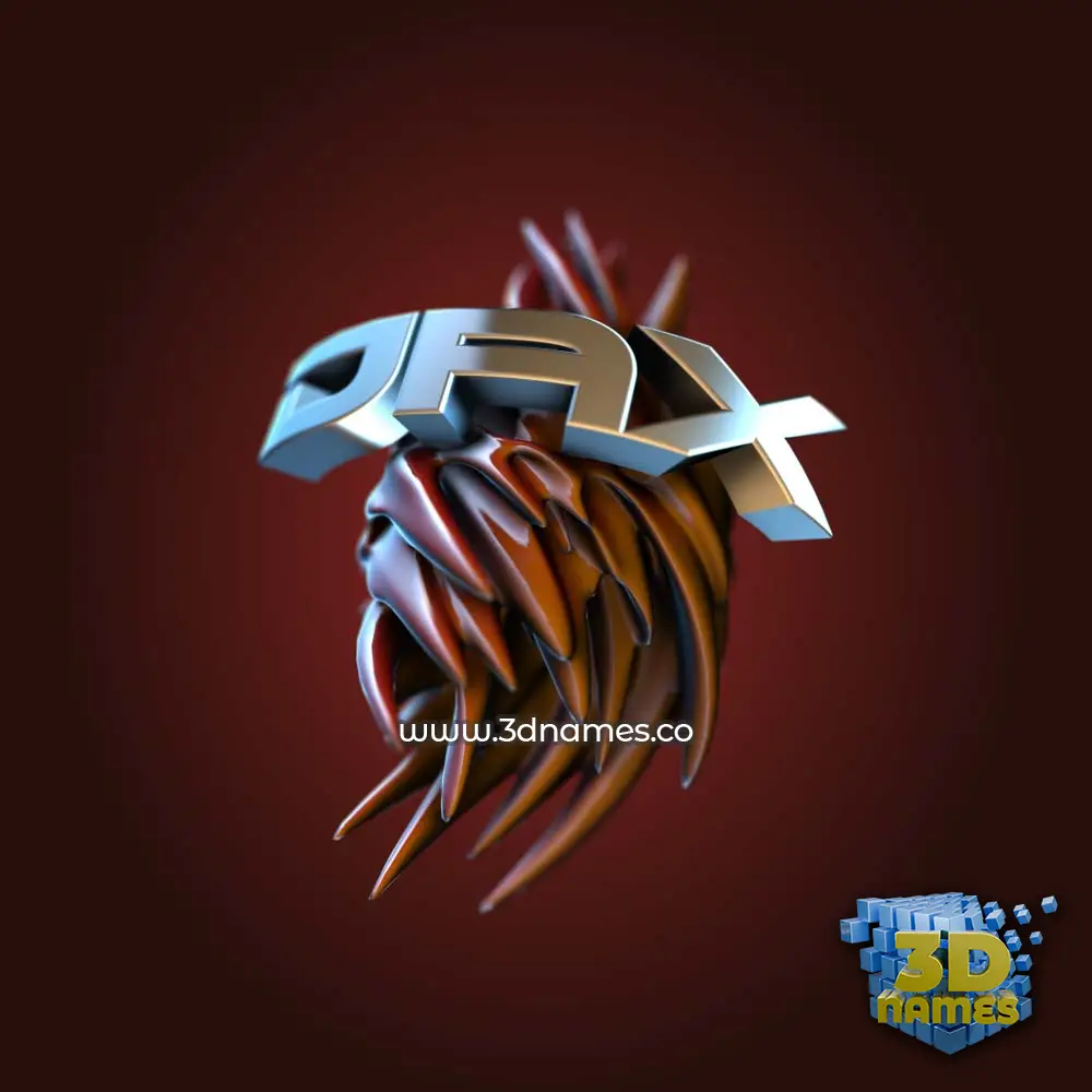 dax in Red Twisted style - 3D name wallpaper
