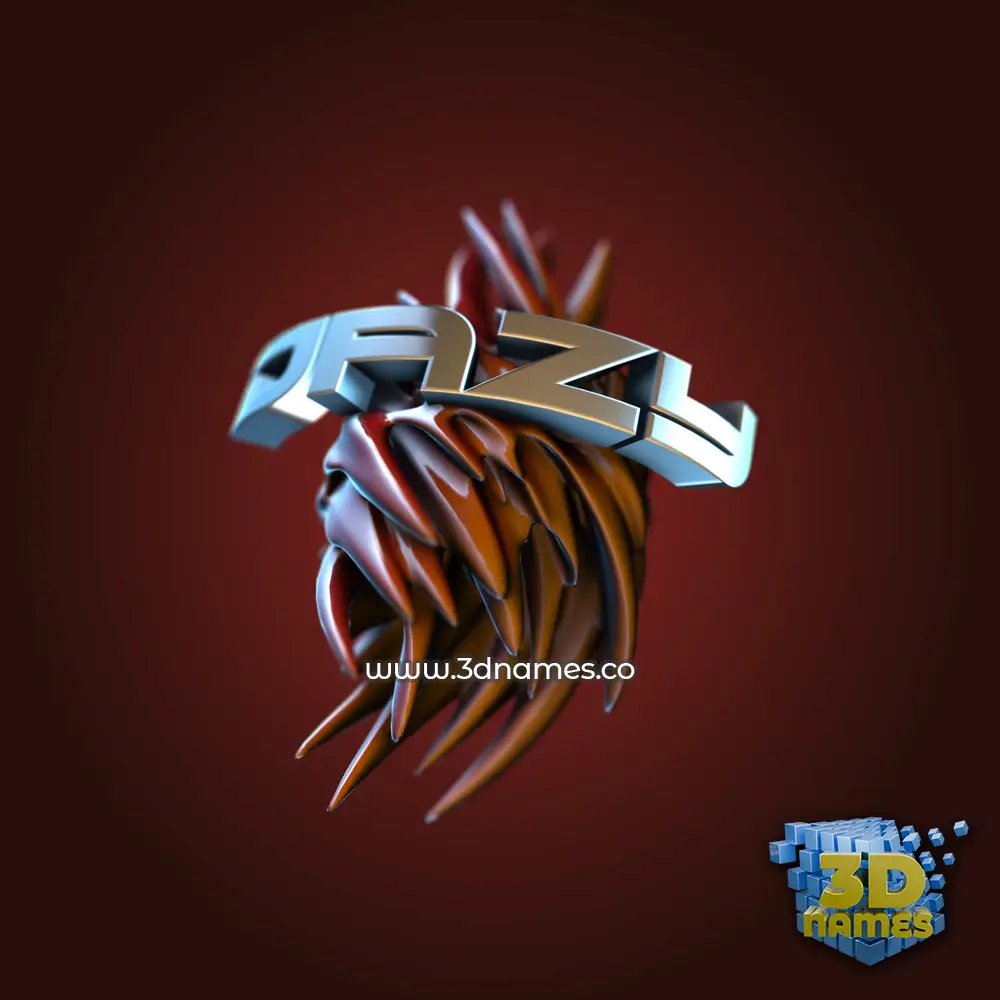 dazy in Red Twisted style - 3D name wallpaper