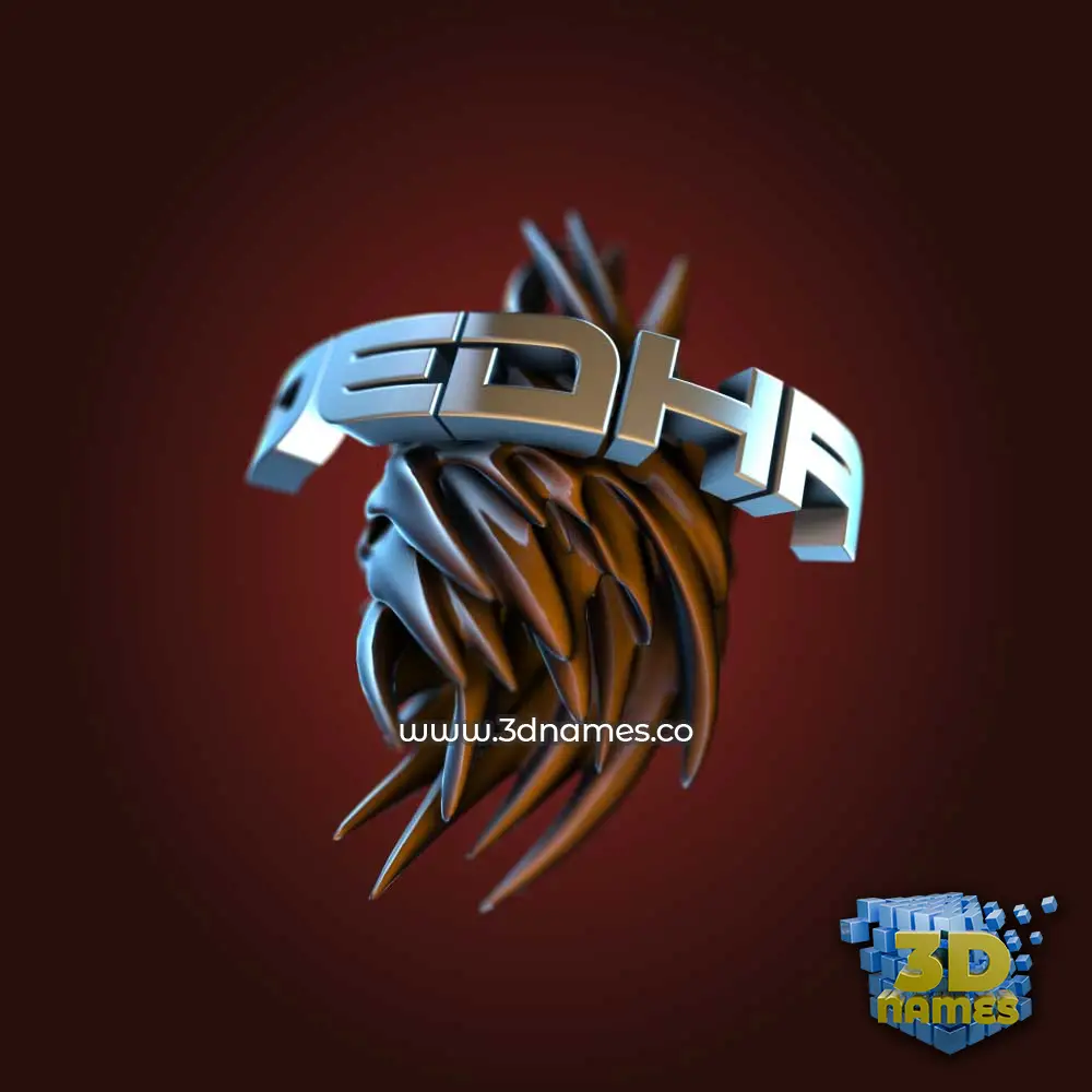 dedha in Red Twisted style - 3D name wallpaper