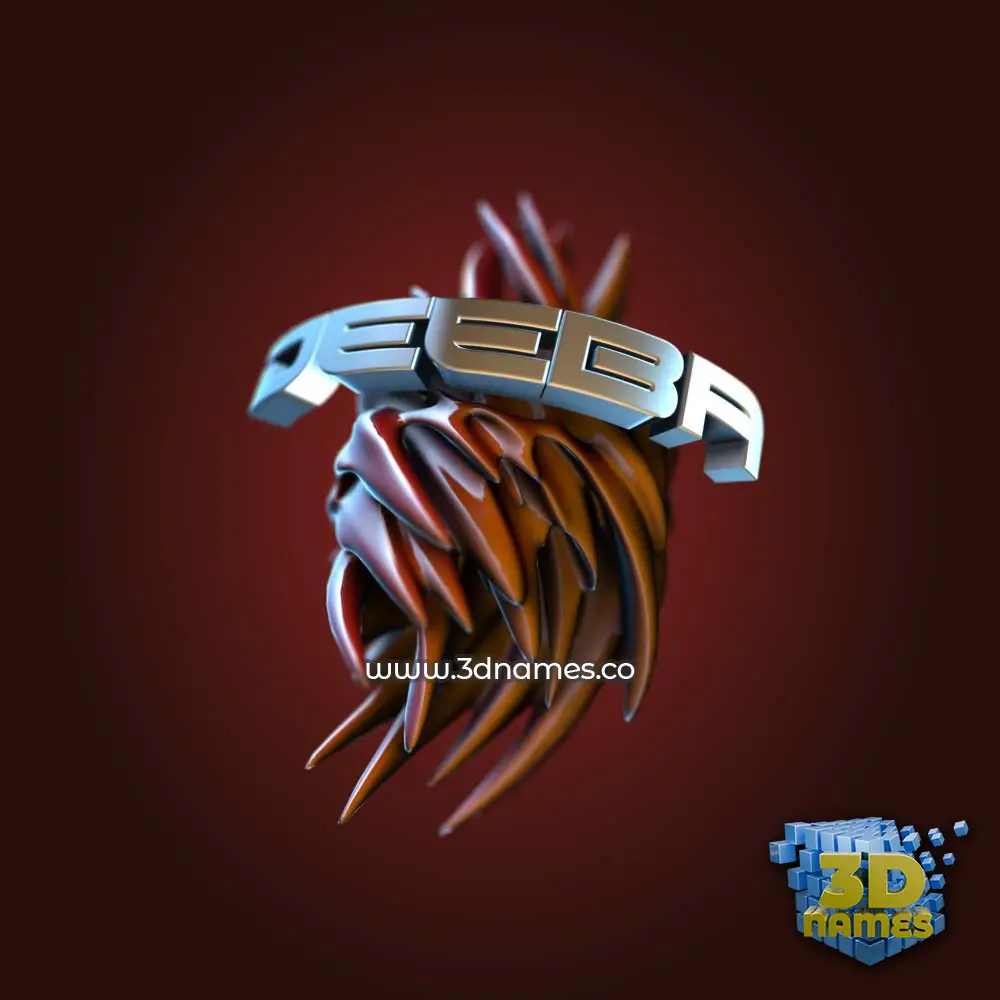 deeba in Red Twisted style - 3D name wallpaper