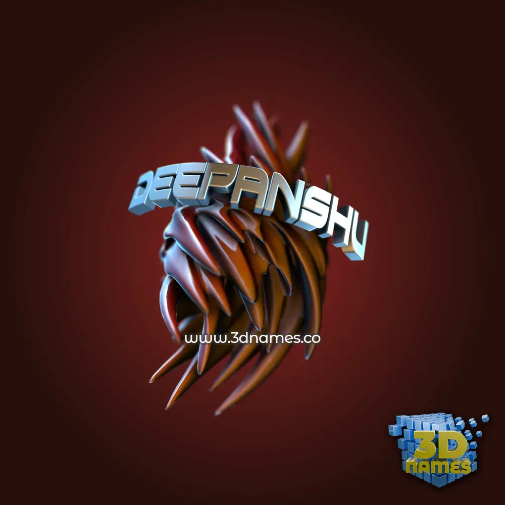 deepanshu in Red Twisted style - 3D name wallpaper