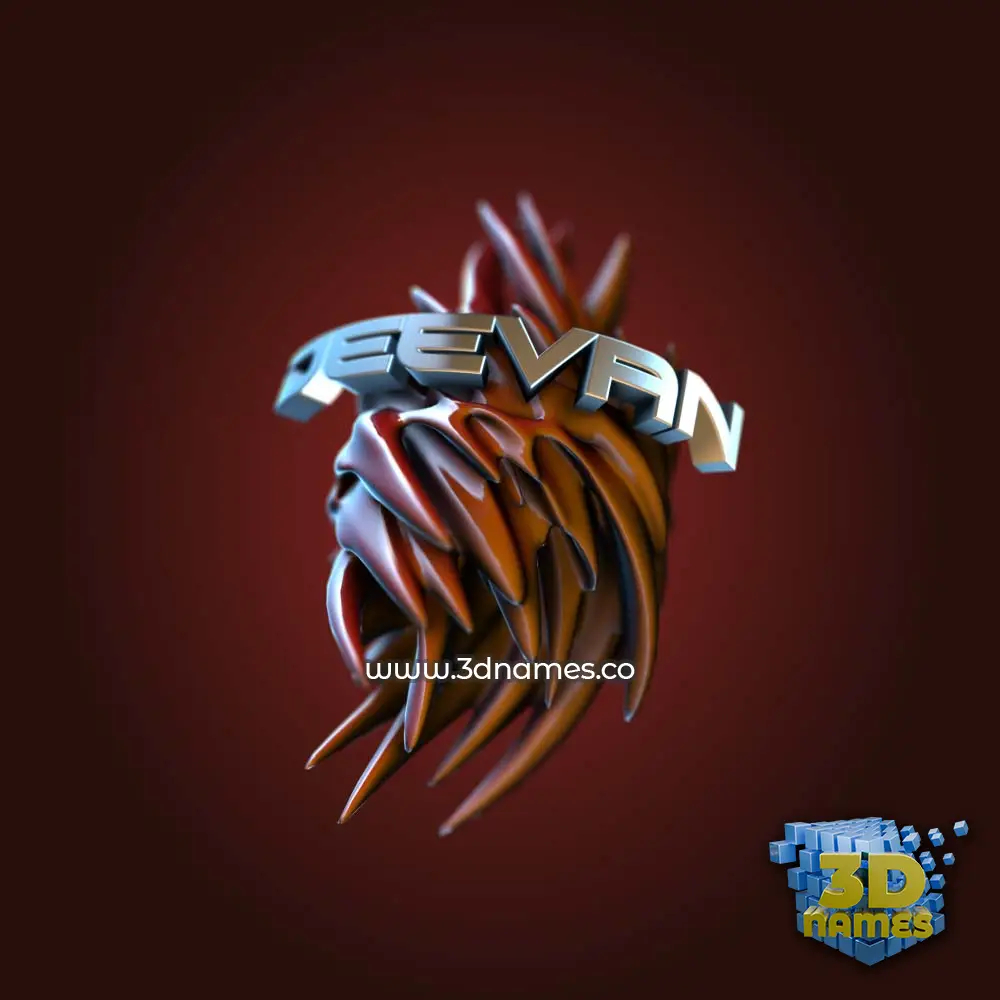 deevan in Red Twisted style - 3D name wallpaper