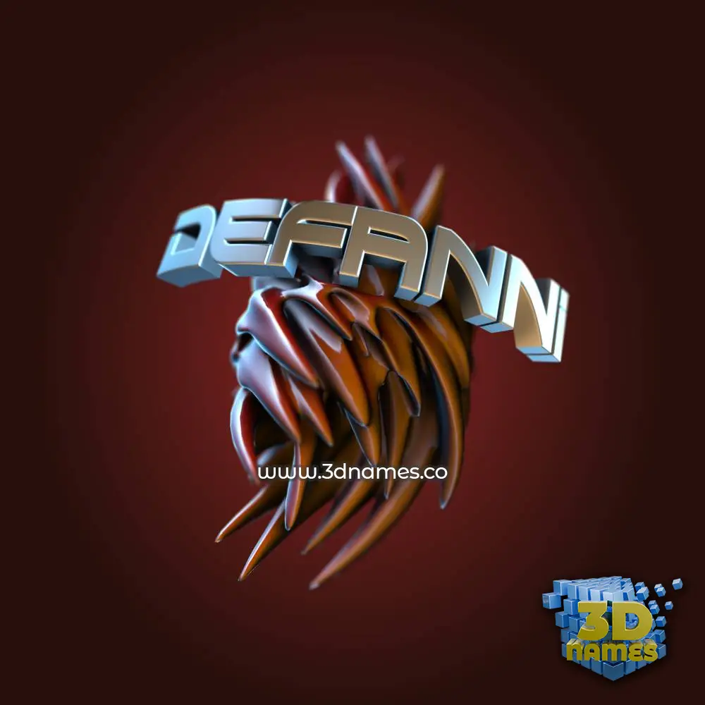 defanni in Red Twisted style - 3D name wallpaper