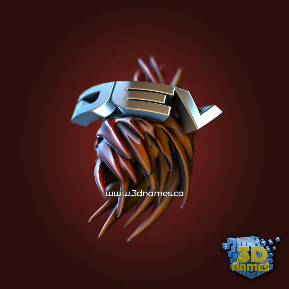 dev in Red Twisted style - 3D name wallpaper