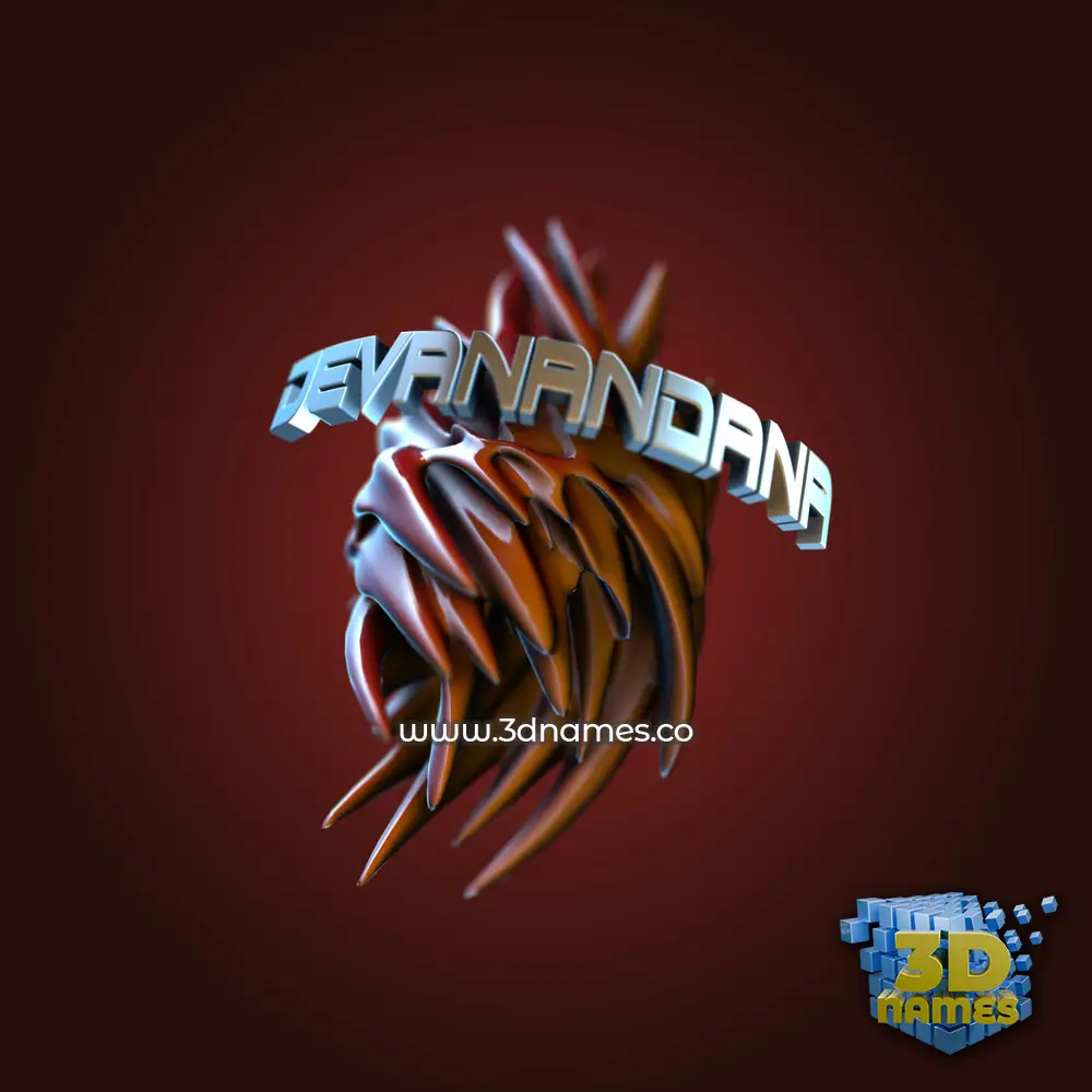 devanandana in Red Twisted style - 3D name wallpaper