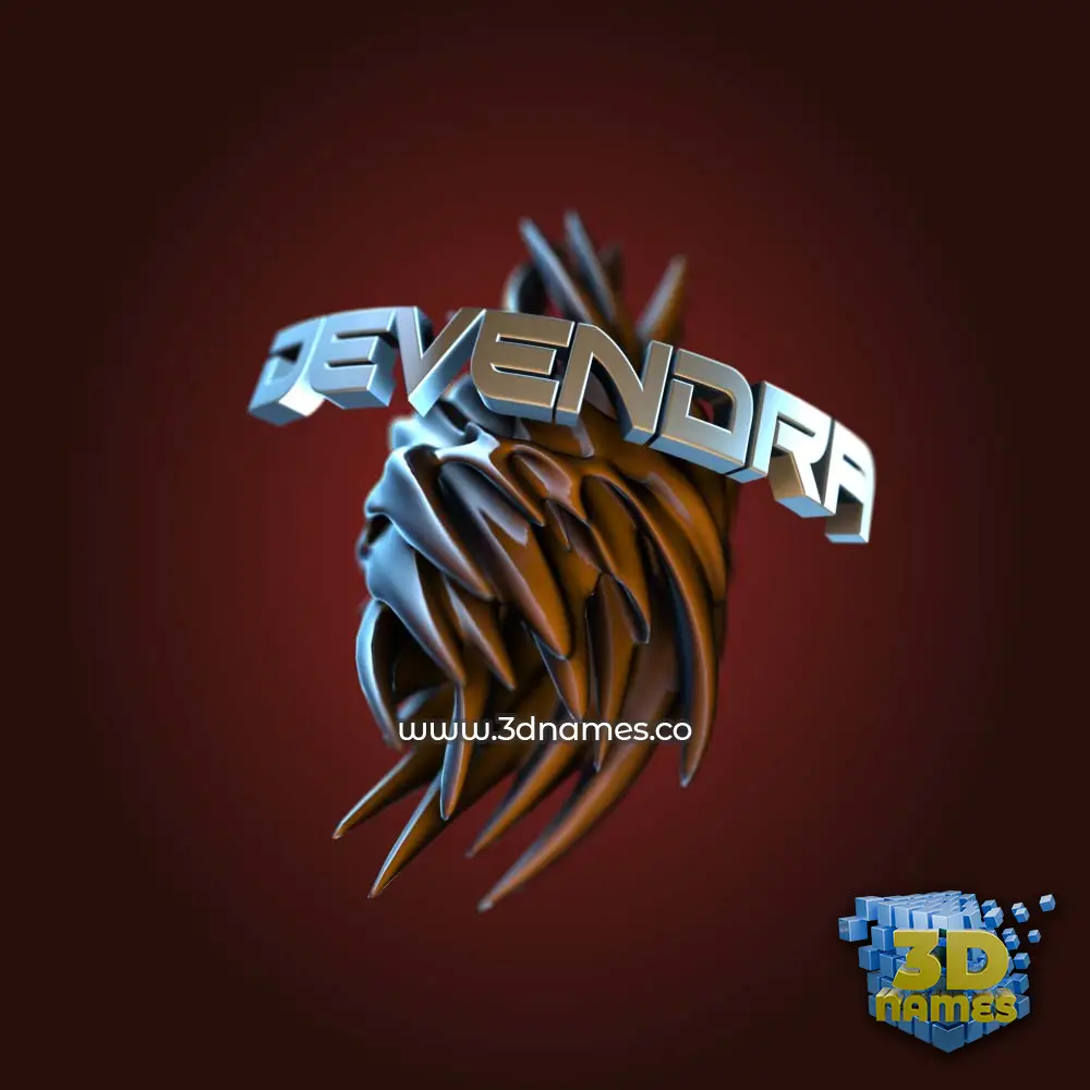 devendra in Red Twisted style - 3D name wallpaper