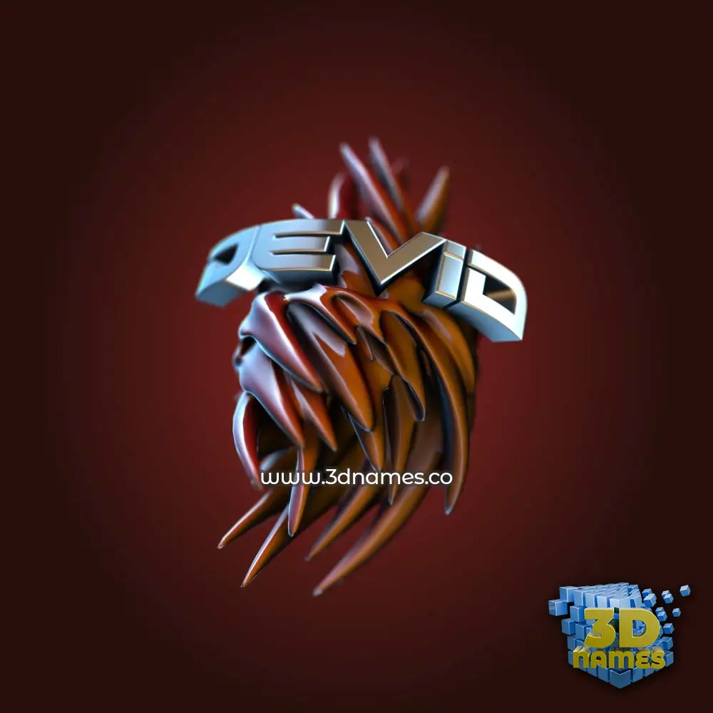 devid in Red Twisted style - 3D name wallpaper