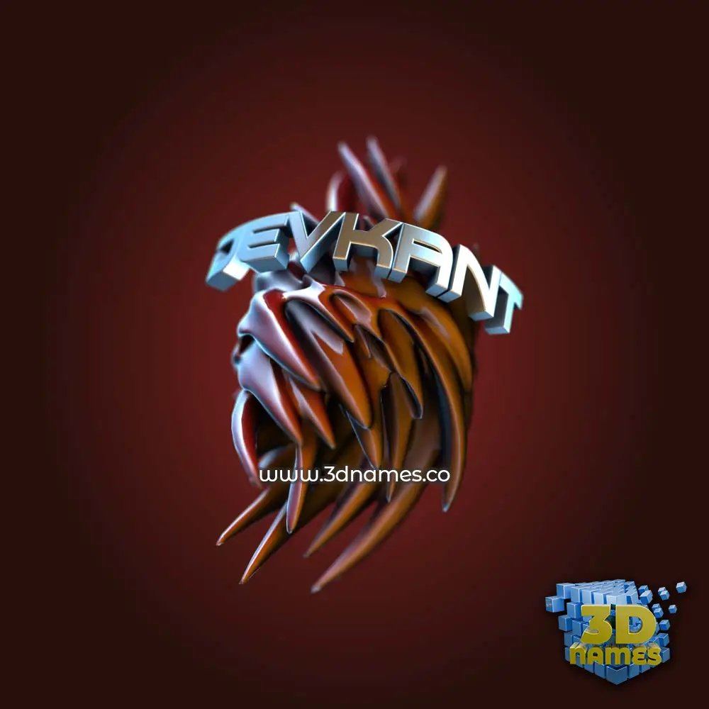 devkant in Red Twisted style - 3D name wallpaper