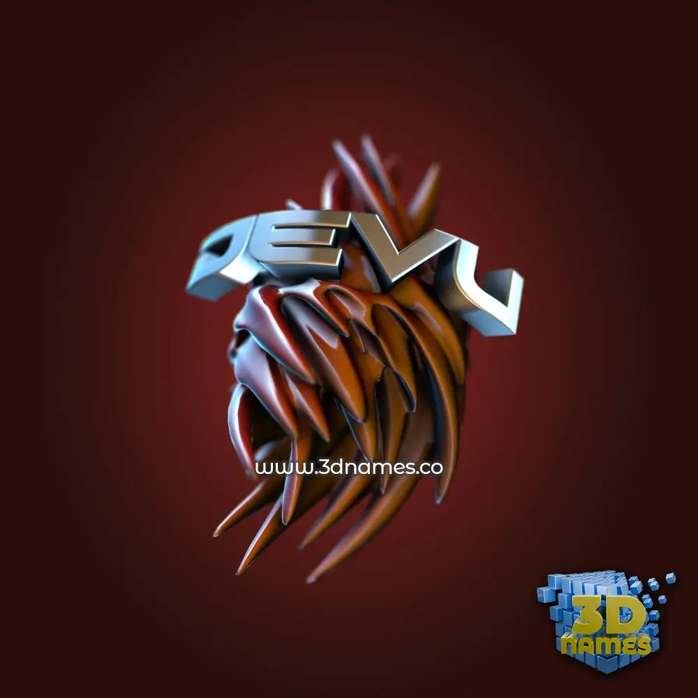 devu in Red Twisted style - 3D name wallpaper