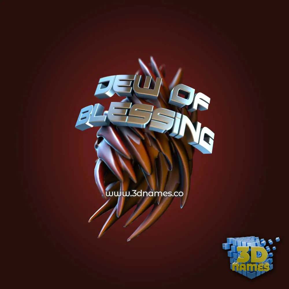 dew of blessing in Red Twisted style - 3D name wallpaper