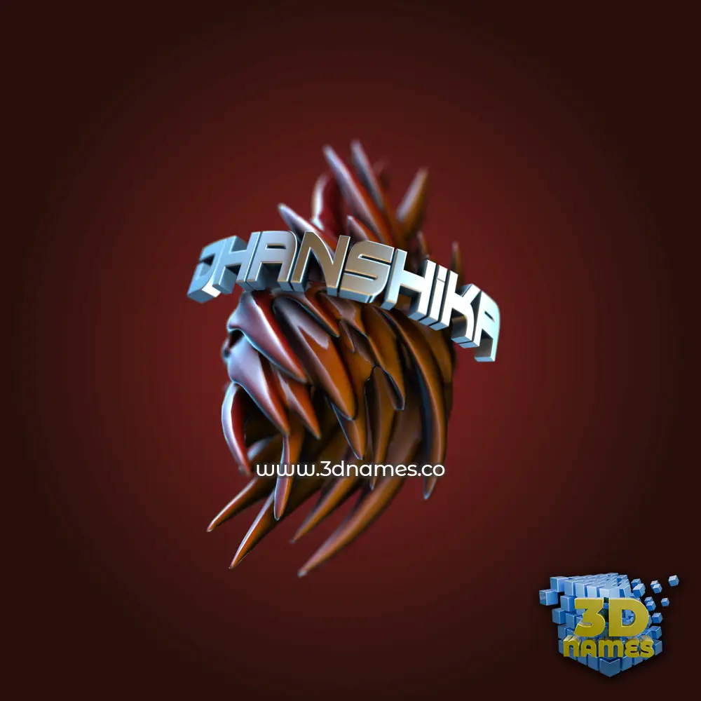 dhanshika in Red Twisted style - 3D name wallpaper