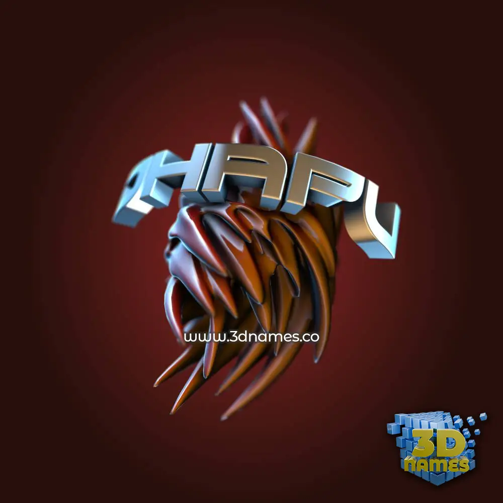 dhapu in Red Twisted style - 3D name wallpaper