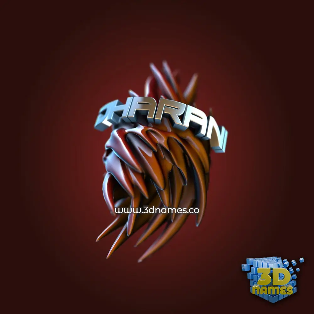 dharani in Red Twisted style - 3D name wallpaper