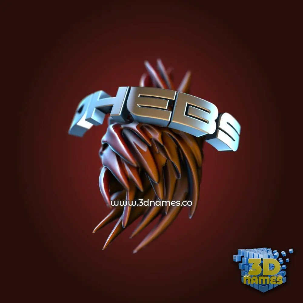 dhebs in Red Twisted style - 3D name wallpaper