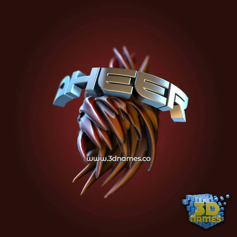 dheer in Red Twisted style - 3D name wallpaper