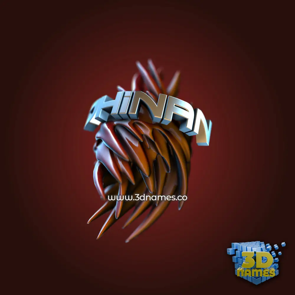 dhinan in Red Twisted style - 3D name wallpaper