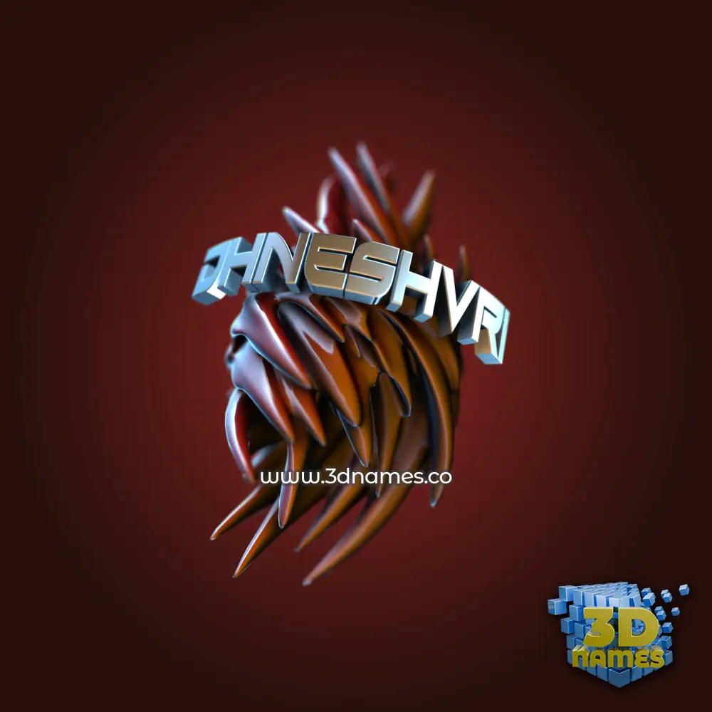 dhneshvri in Red Twisted style - 3D name wallpaper